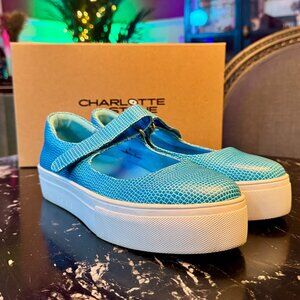 Charlotte Stone Blue Heidi Shoes - Size 8